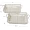 White Cotton Handmade Woven Storage Basket with Handles Set of 2 19", 18"